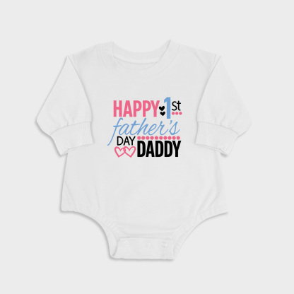 Happy First Fathers Day - Long Sleeve Newborn & Baby bodysuits