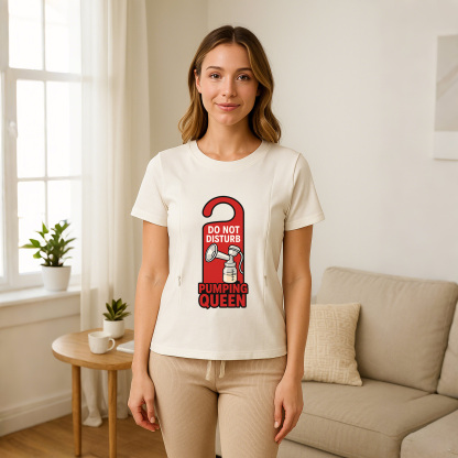 Side Zipper Nursing T-Shirt for Moms | Pumping Queen by | brand