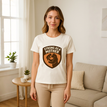 Gift for New Mom | Strong as a Mother Nursing Tee with  | brand