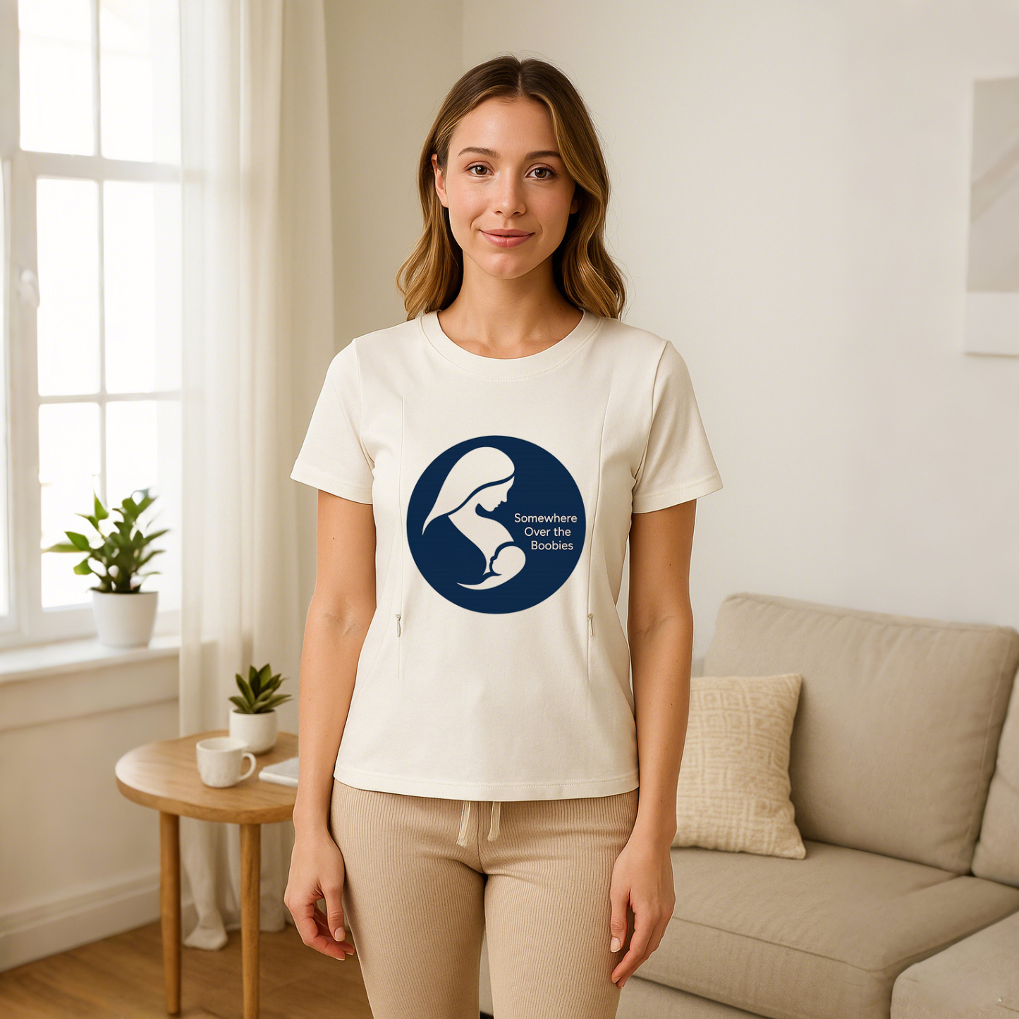 "Somewhere Over the Boobies" Postpartum Tee | Hidden Zi | brand
