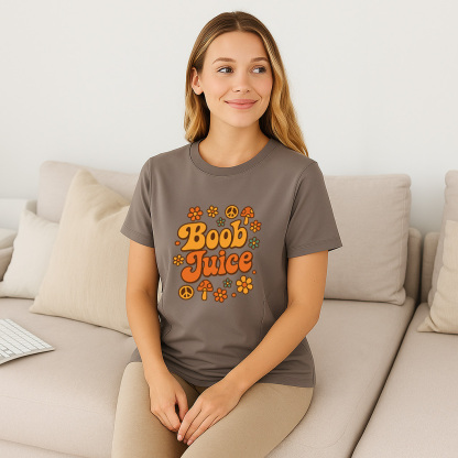 Cotton Breastfeeding Tee | Boob Juice Print | Quick Zip | brand