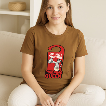 Side Zipper Nursing T-Shirt for Moms | Pumping Queen by | brand