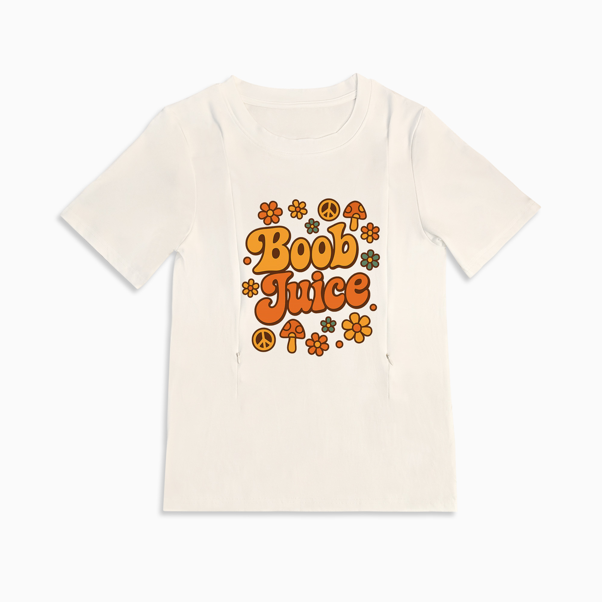Cotton Breastfeeding Tee | Boob Juice Print | Quick Zipper Access