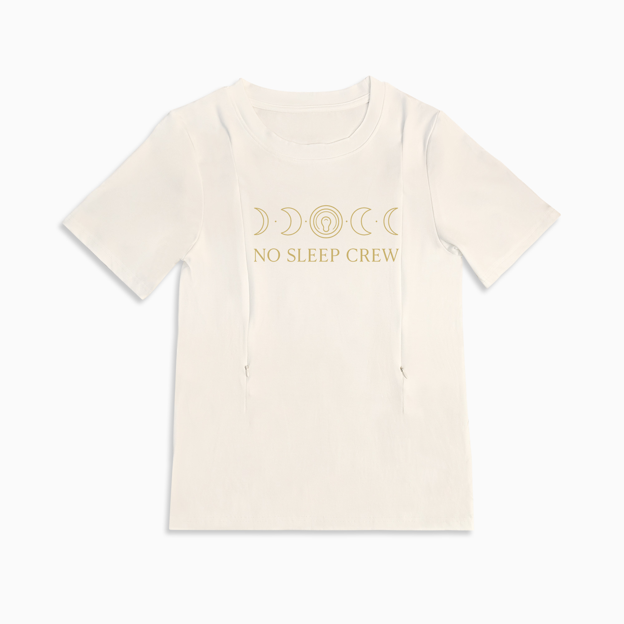 Side Zipper Nursing T-Shirt for Moms | No Sleep Crew by totkeeps