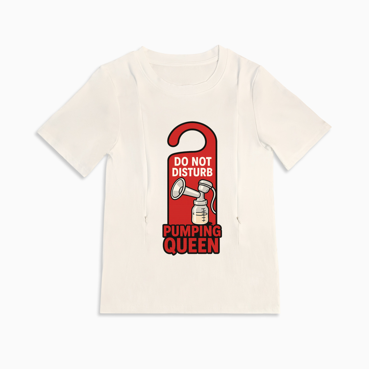 Side Zipper Nursing T-Shirt for Moms | Pumping Queen by | brand