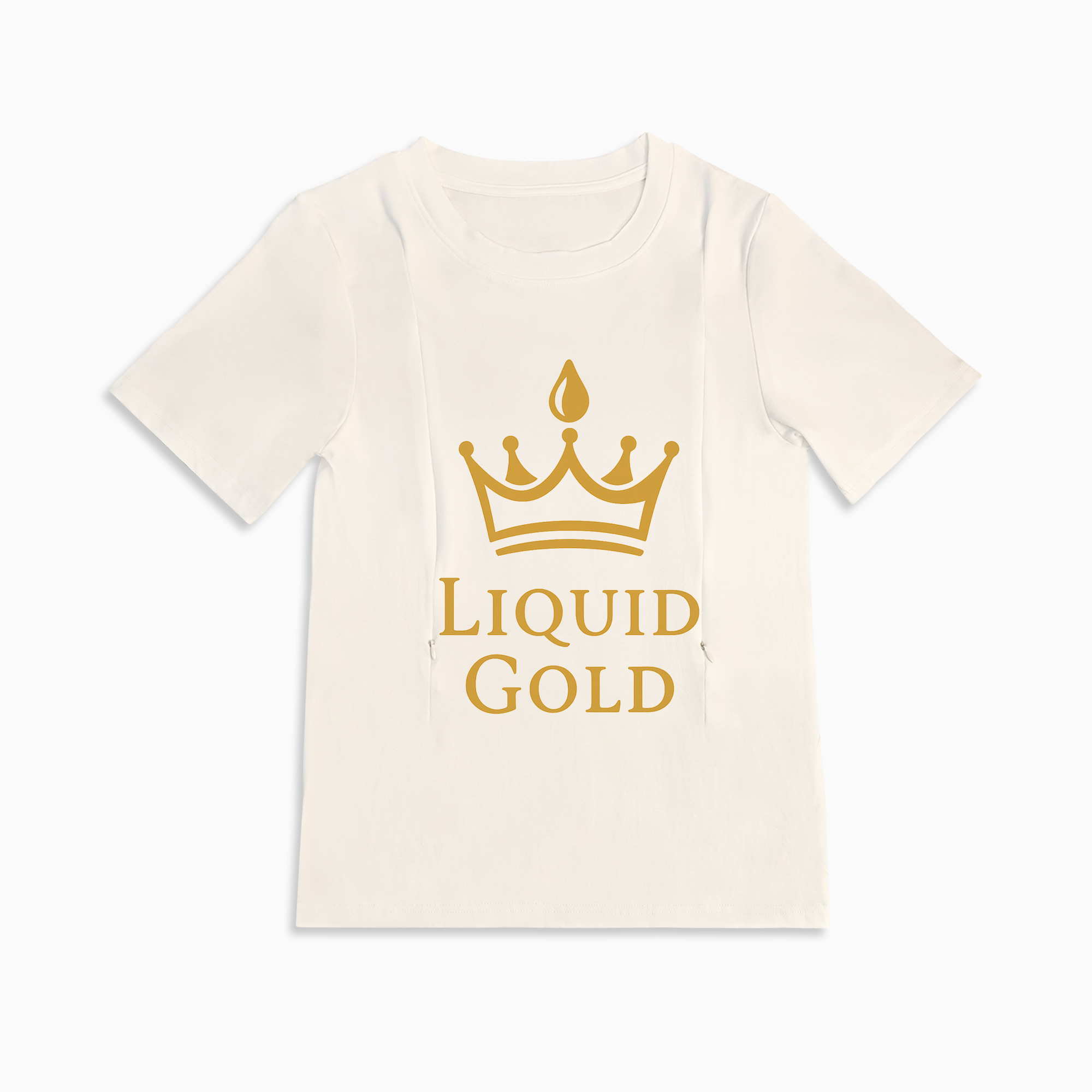 Cute Nursing Top | Liquid Gold Graphic | Side Zippers For Feeding