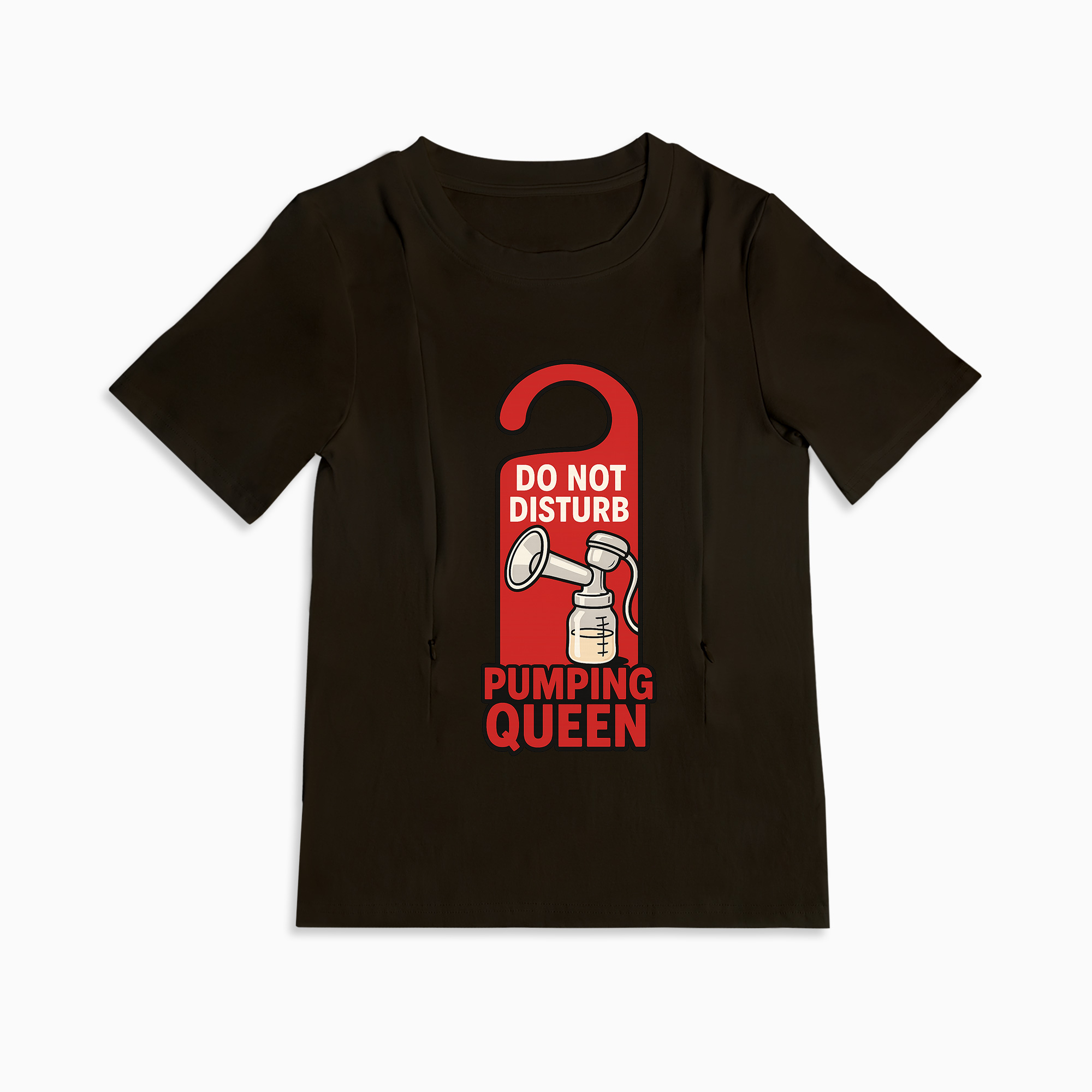 Side Zipper Nursing T-Shirt for Moms | Pumping Queen by totkeeps