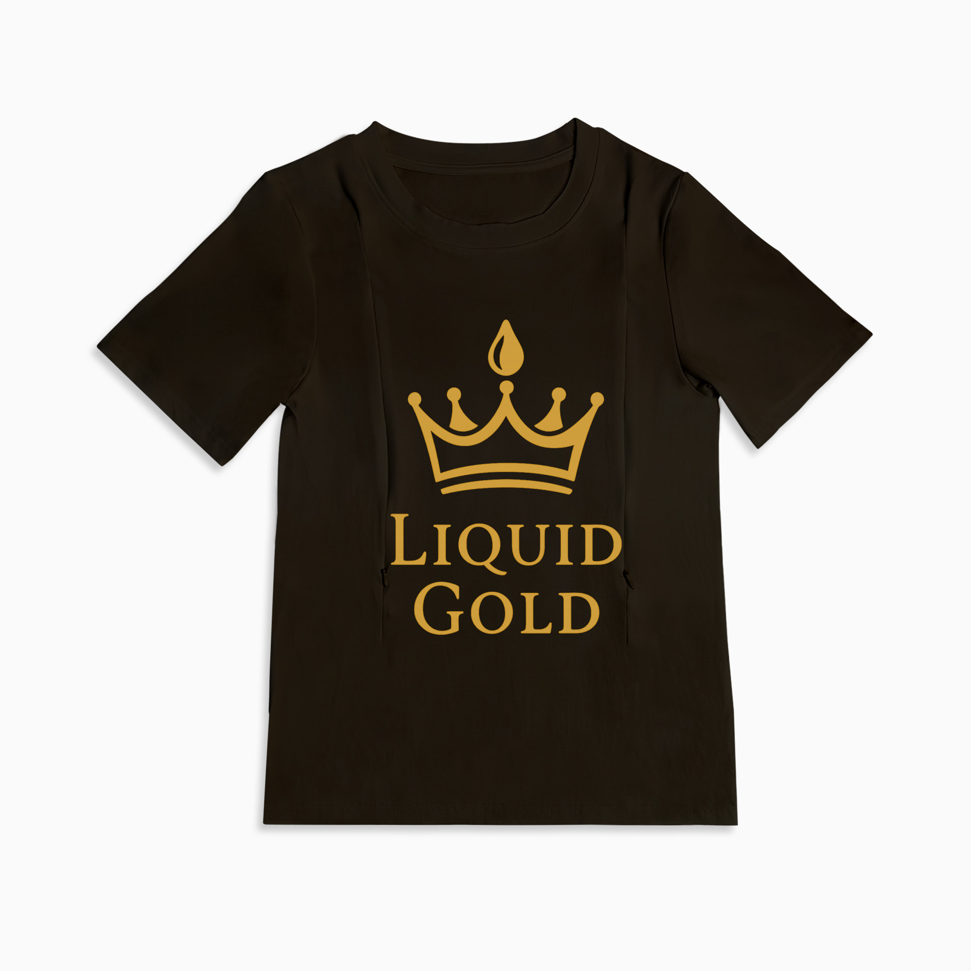 Cute Nursing Top | Liquid Gold Graphic | Side Zippers For Feeding