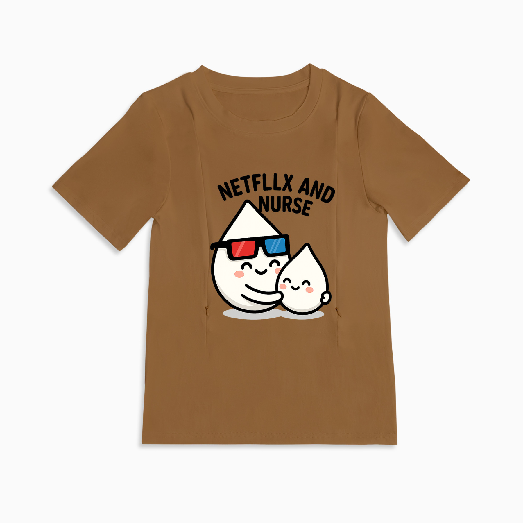 Funny Mom Life Shirt | Netflix & Nurse Zipper Nursing Top by Totkeeps