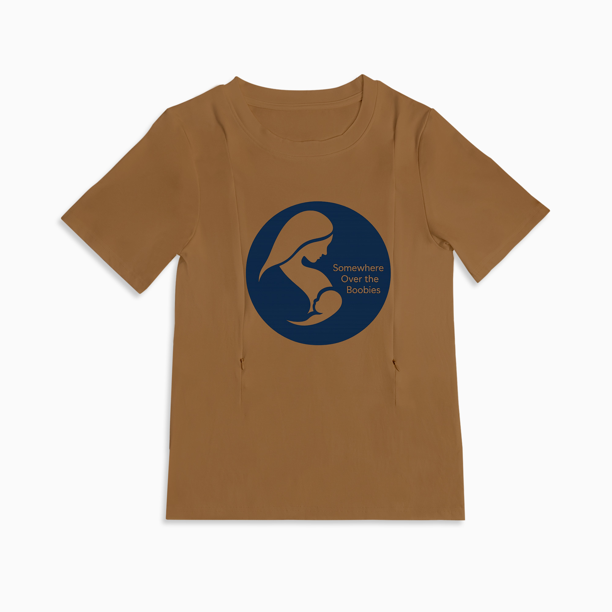 "Somewhere Over the Boobies" Postpartum Tee | Hidden Zippers for Nursing