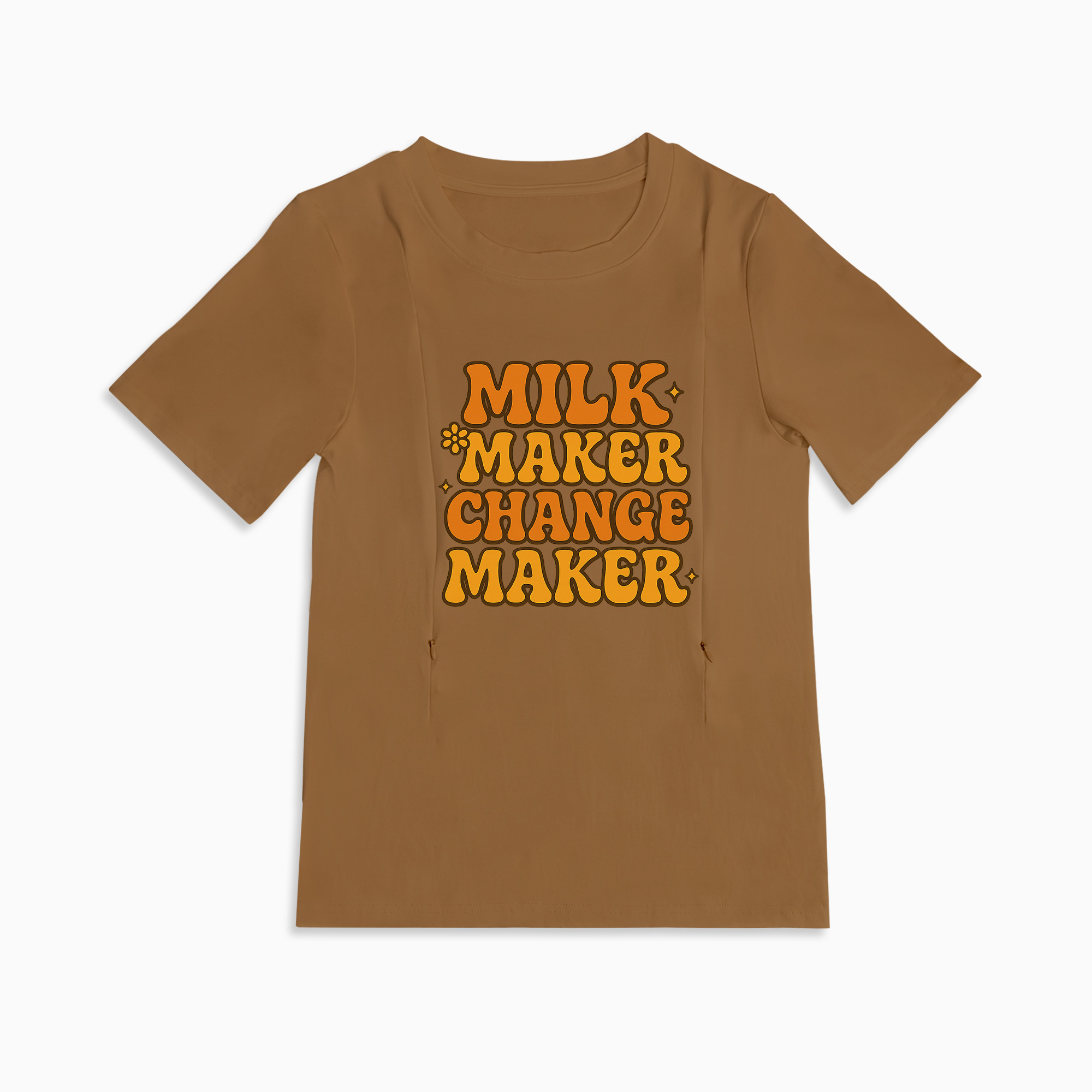 Nursing Graphic Tee - Milk Maker & Change Maker | Soft Cotton Postpartum Top
