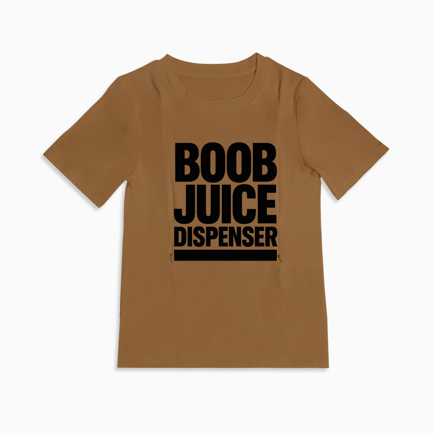 Boob Juice Dispenser Tee | Cotton Nursing Shirt with Side Zippers