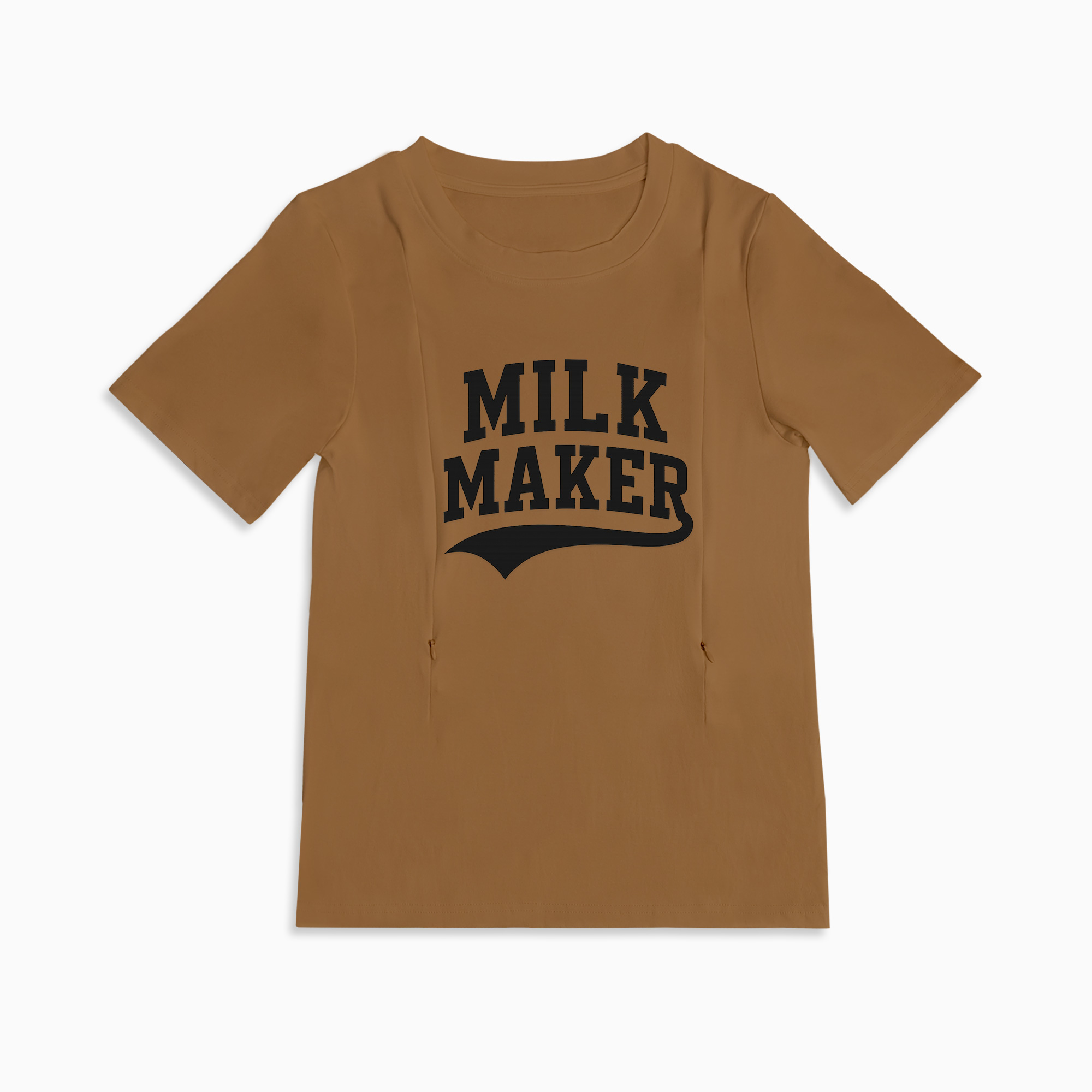 Soft Cotton Nursing Tee for Breastfeeding Moms | "Milk Maker" Slogan