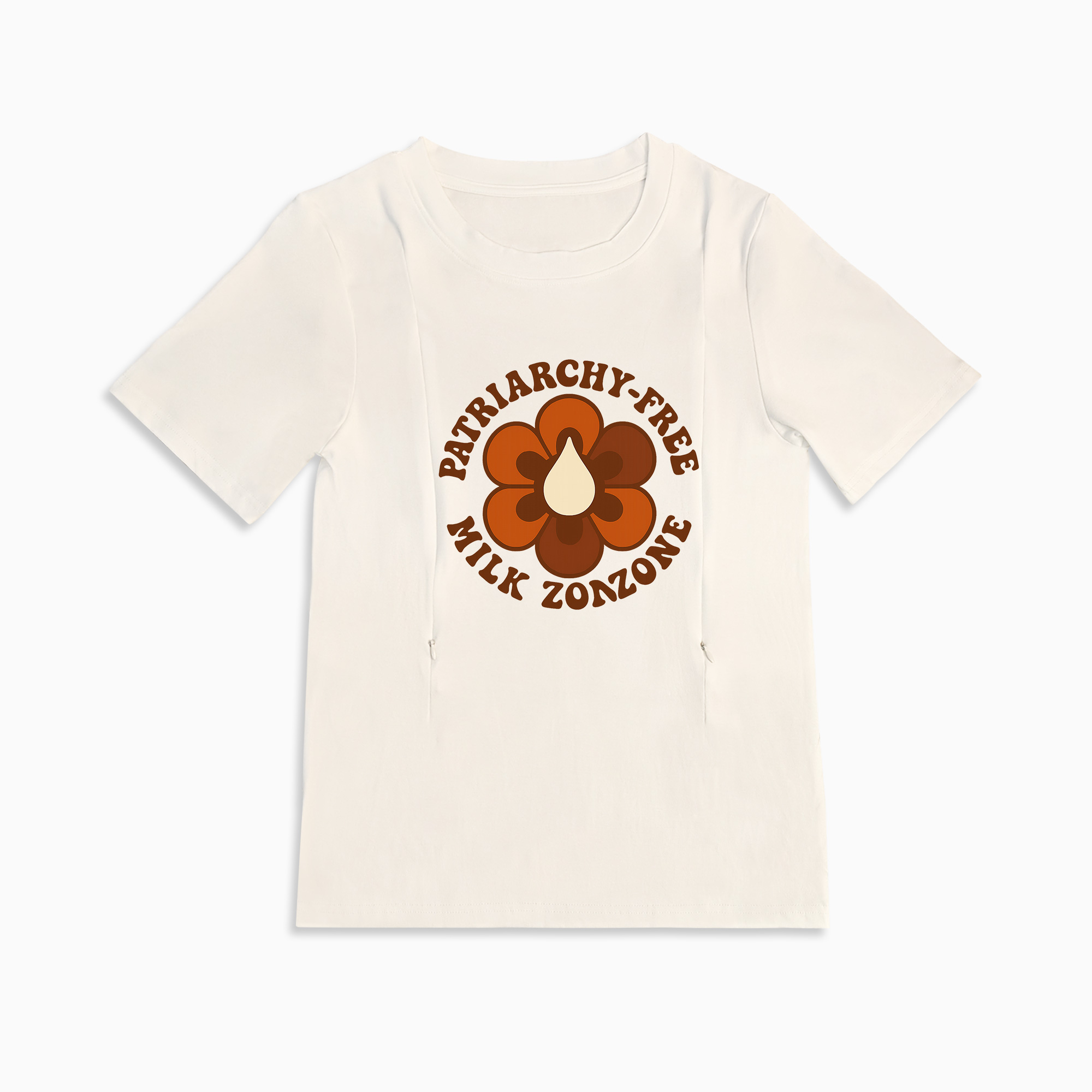 Patriarchy-Free Milk Zone Tee | Cotton Nursing Shirt with Side Zippers