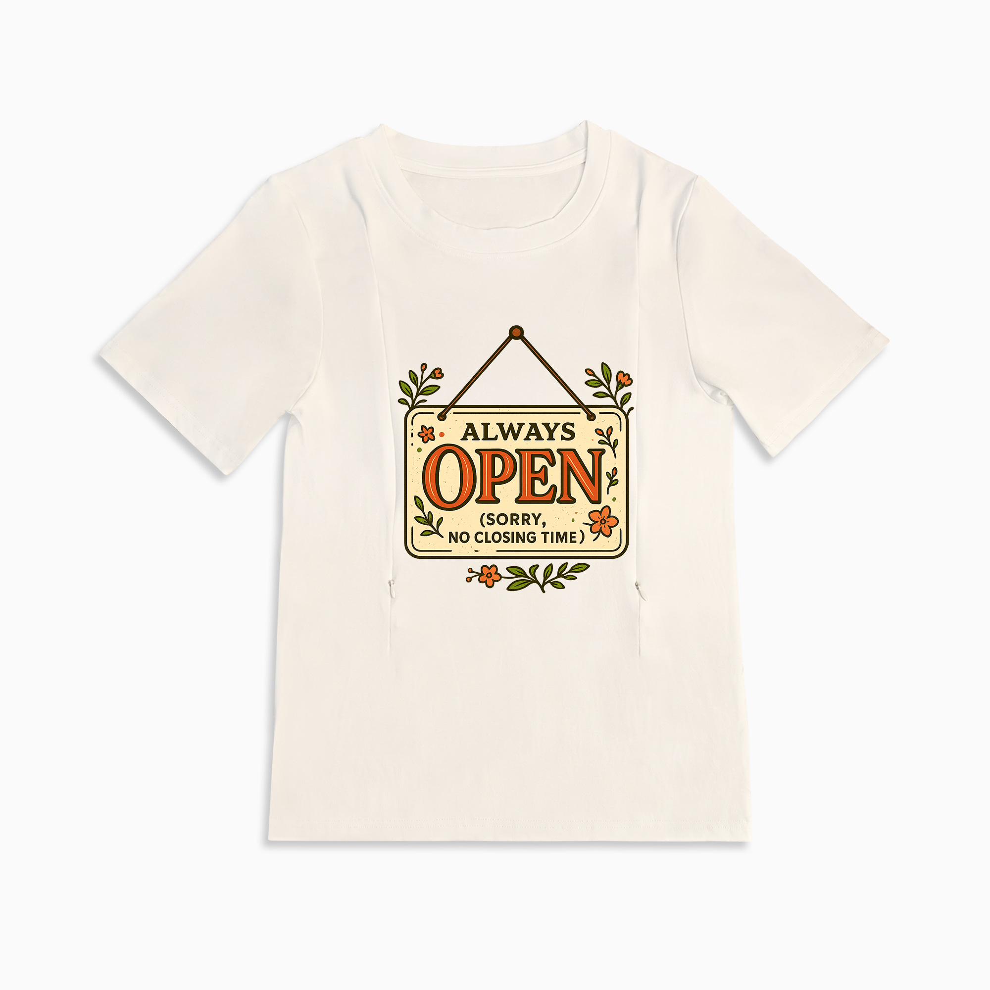 24/7 Milk Bar Tee | Cotton Nursing Shirt with Side Zippers