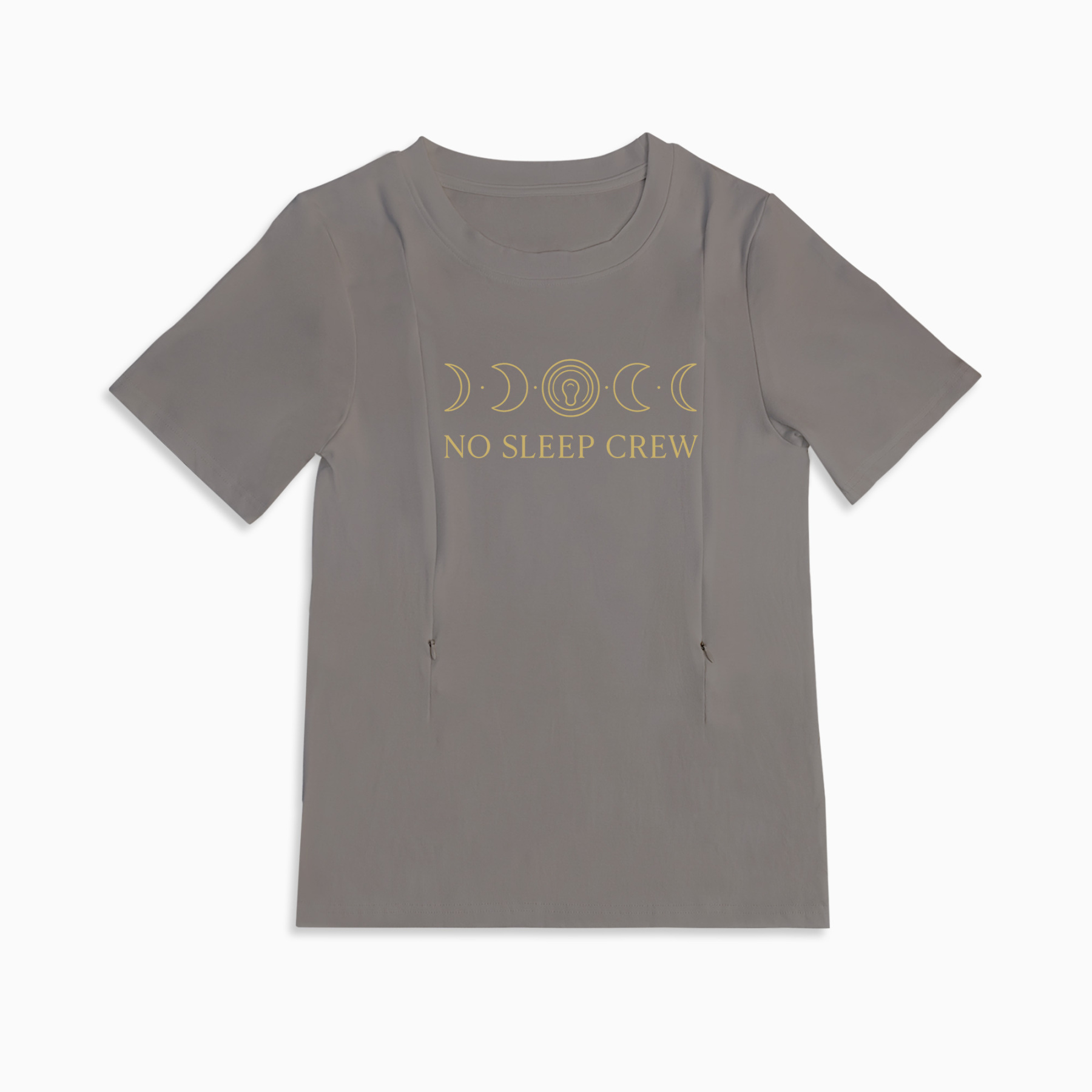 Side Zipper Nursing T-Shirt for Moms | No Sleep Crew by totkeeps
