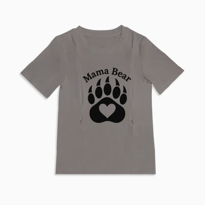 Gift for New Mom | Mama Bear Nursing Top with Functional Zipper