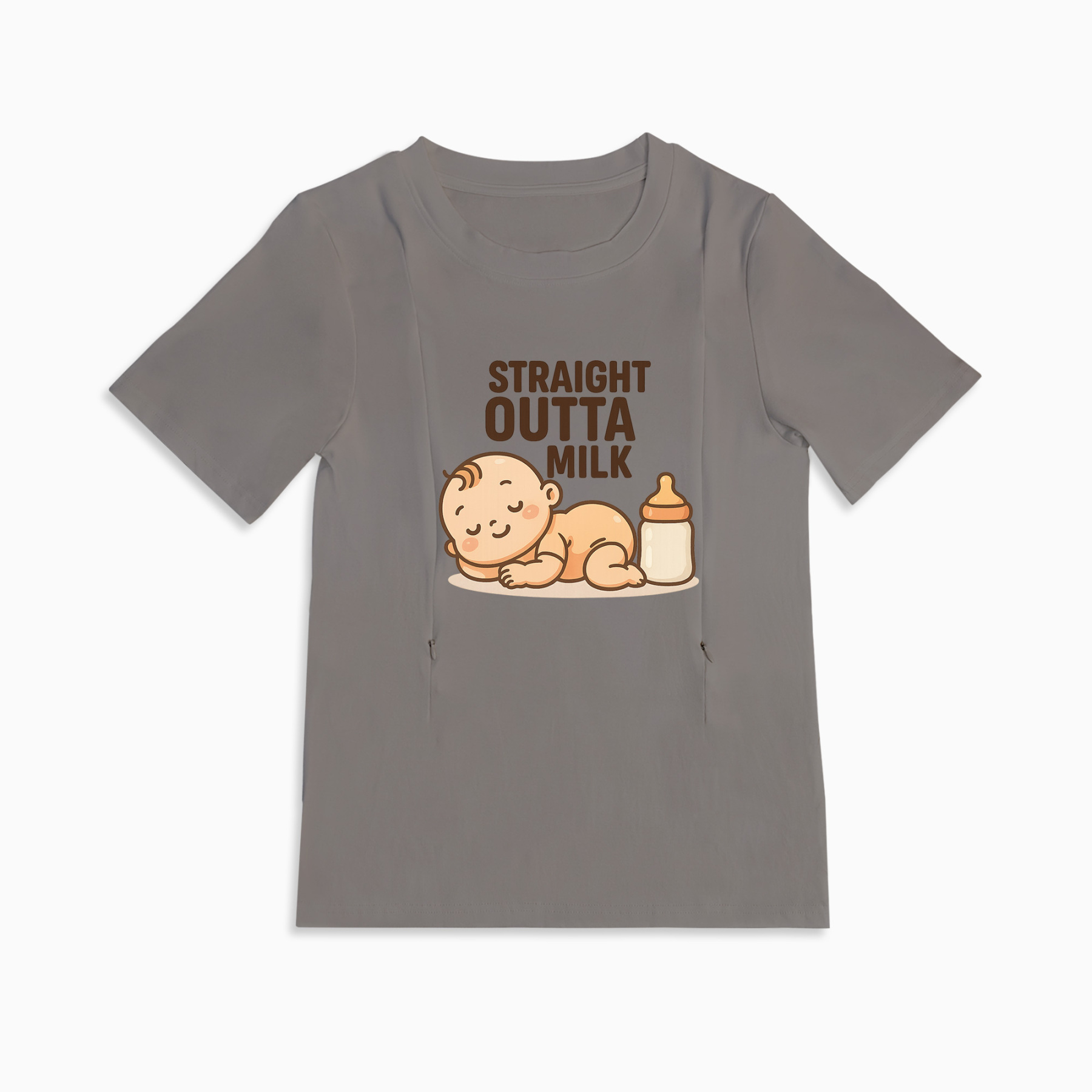 Funny Mom Life Shirt | Straight Outta Milk Zipper Top by Totkeeps