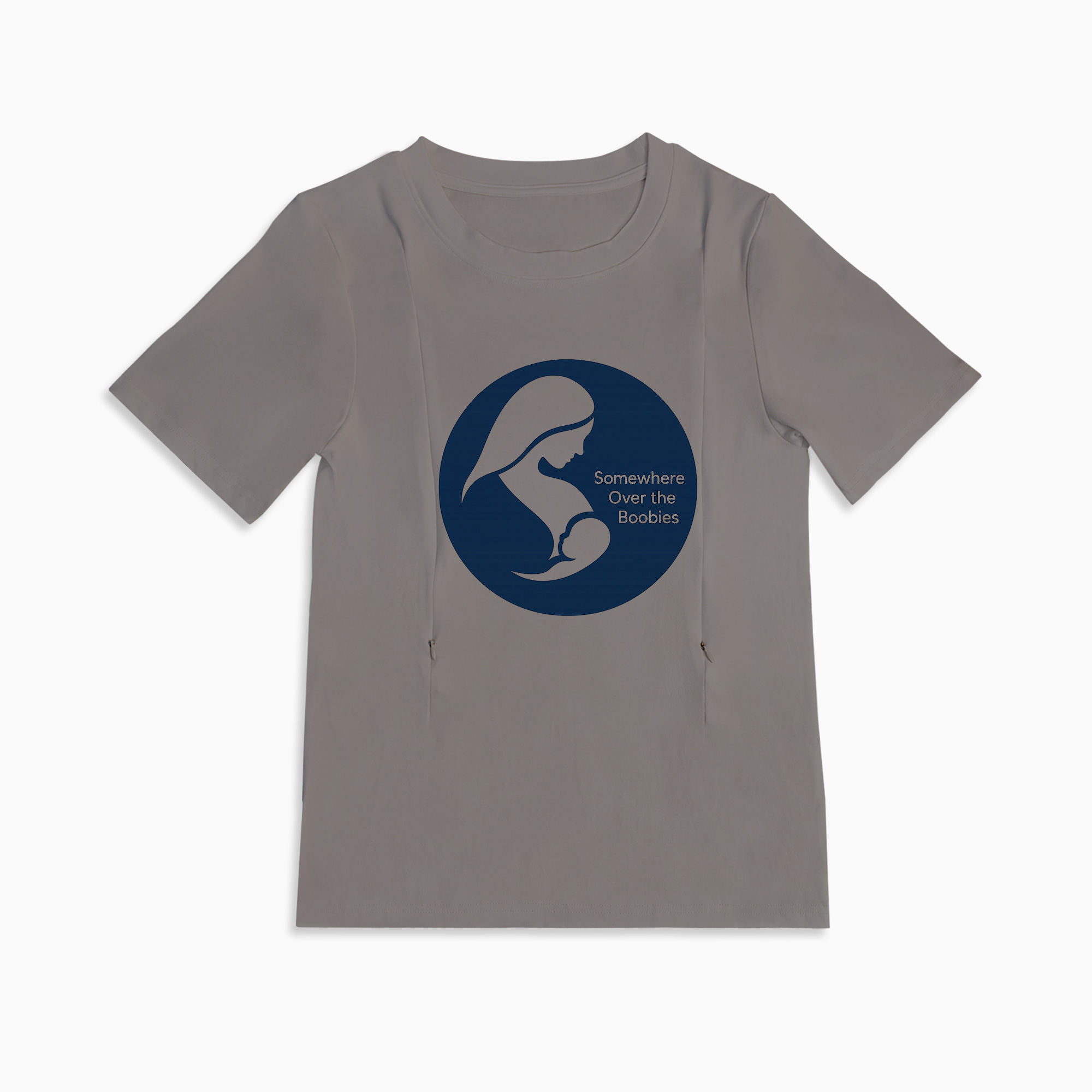 "Somewhere Over the Boobies" Postpartum Tee | Hidden Zippers for Nursing