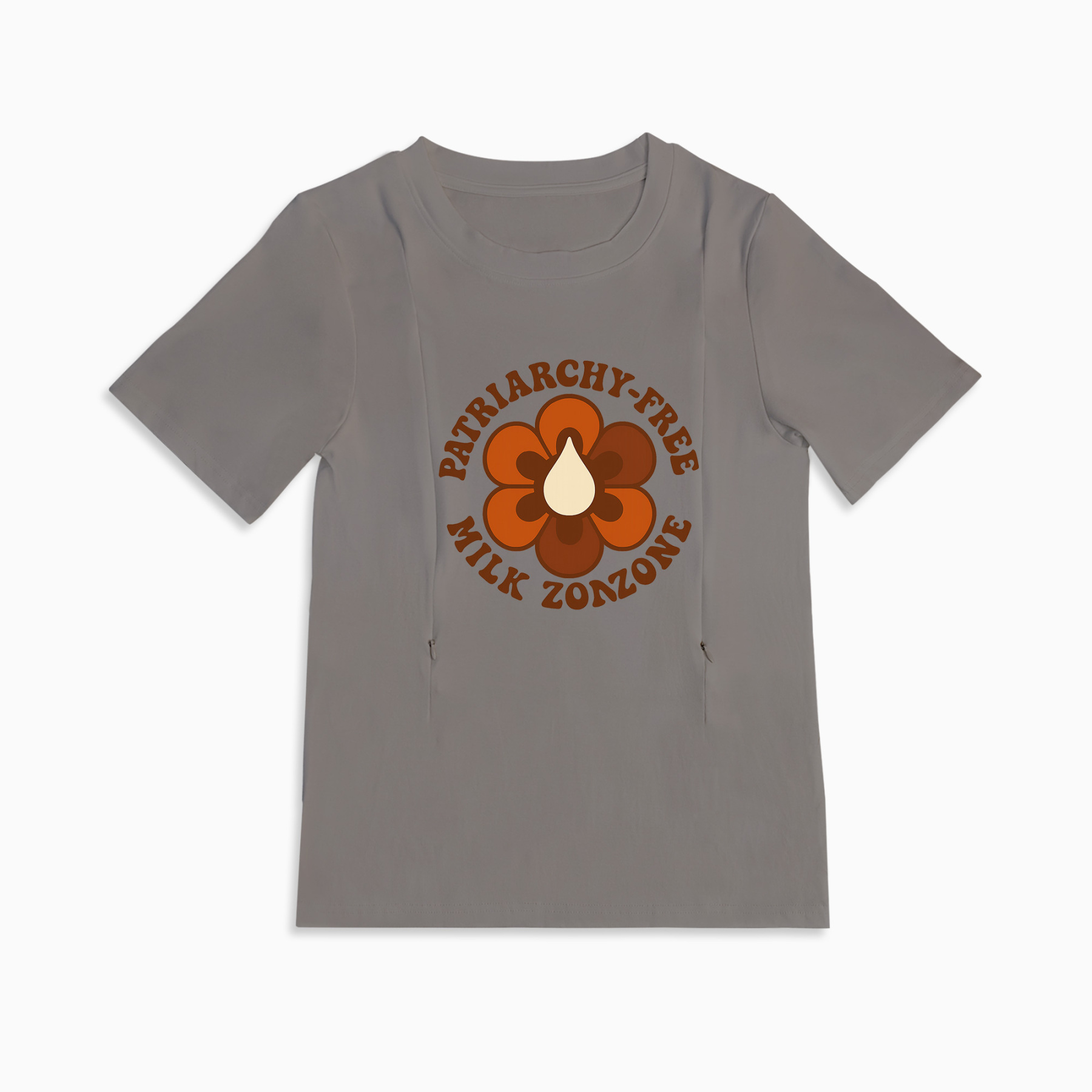 Patriarchy-Free Milk Zone Tee | Cotton Nursing Shirt with Side Zippers