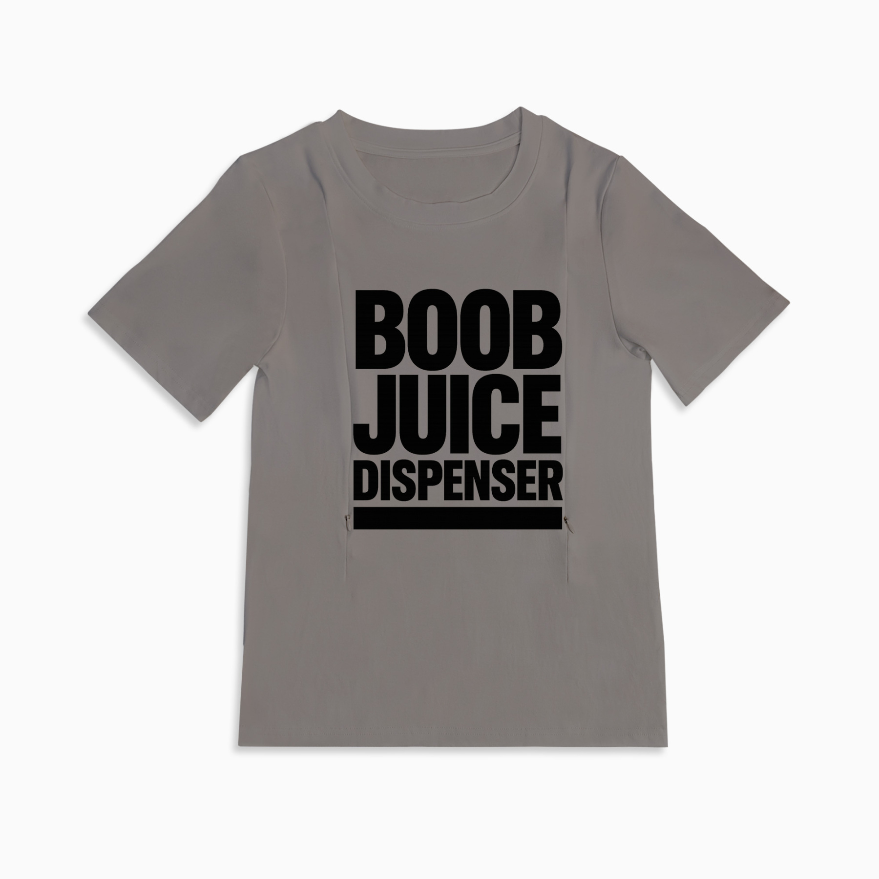 Boob Juice Dispenser Tee | Cotton Nursing Shirt with Side Zippers