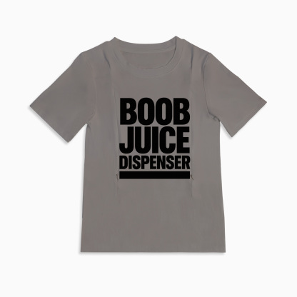 Boob Juice Dispenser Tee | Cotton Nursing Shirt with Side Zippers