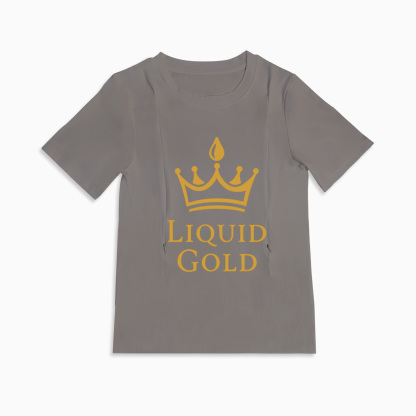 Cute Nursing Top | Liquid Gold Graphic | Side Zippers For Feeding
