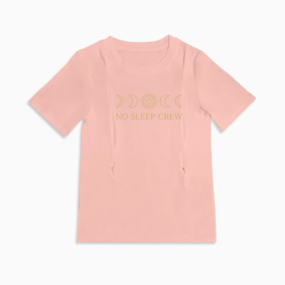 Side Zipper Nursing T-Shirt for Moms | No Sleep Crew by totkeeps