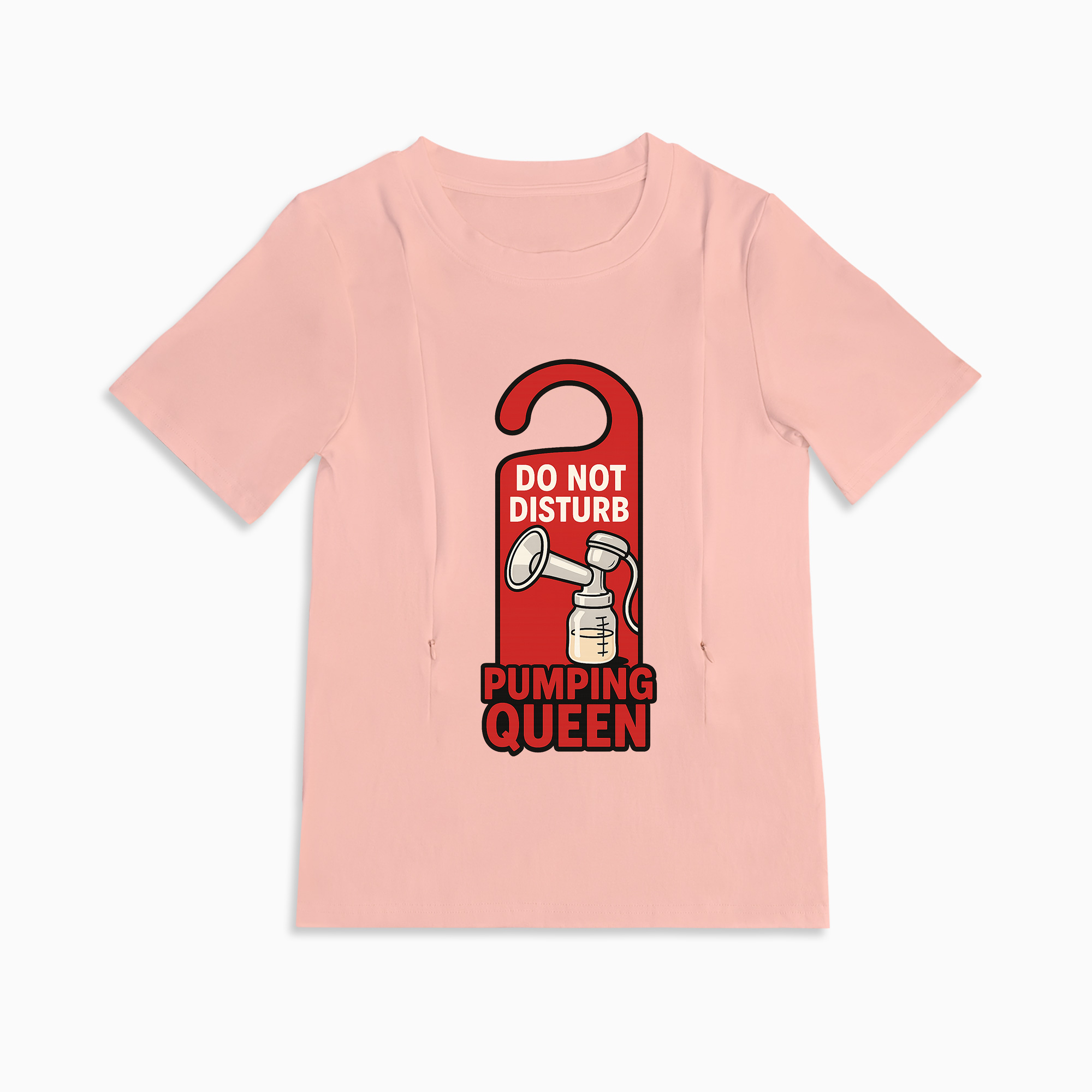 Side Zipper Nursing T-Shirt for Moms | Pumping Queen by totkeeps