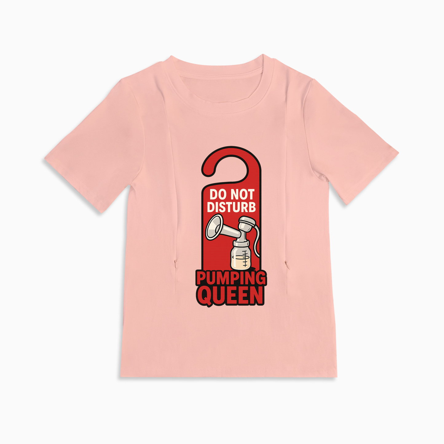 Side Zipper Nursing T-Shirt for Moms | Pumping Queen by totkeeps
