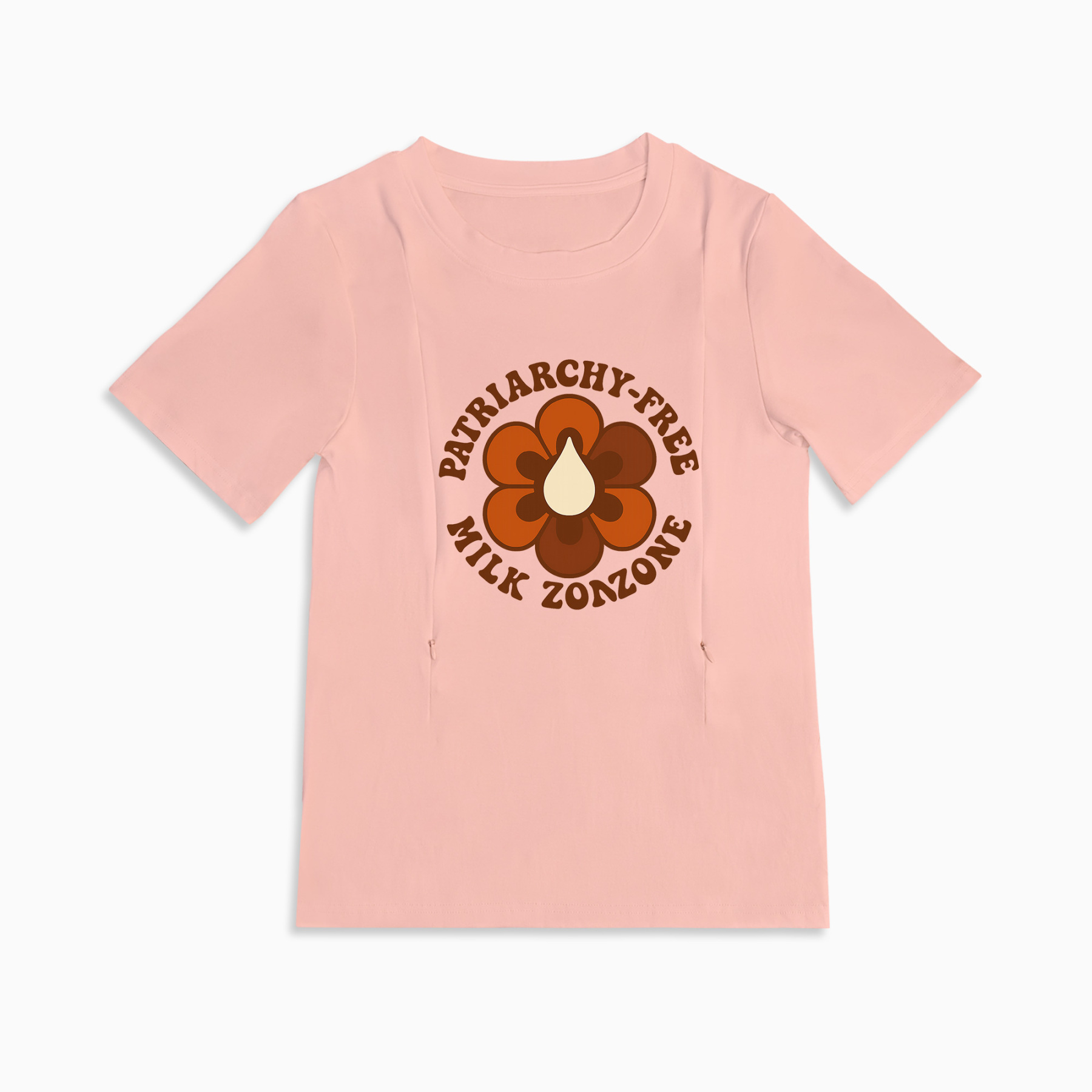 Patriarchy-Free Milk Zone Tee | Cotton Nursing Shirt with Side Zippers