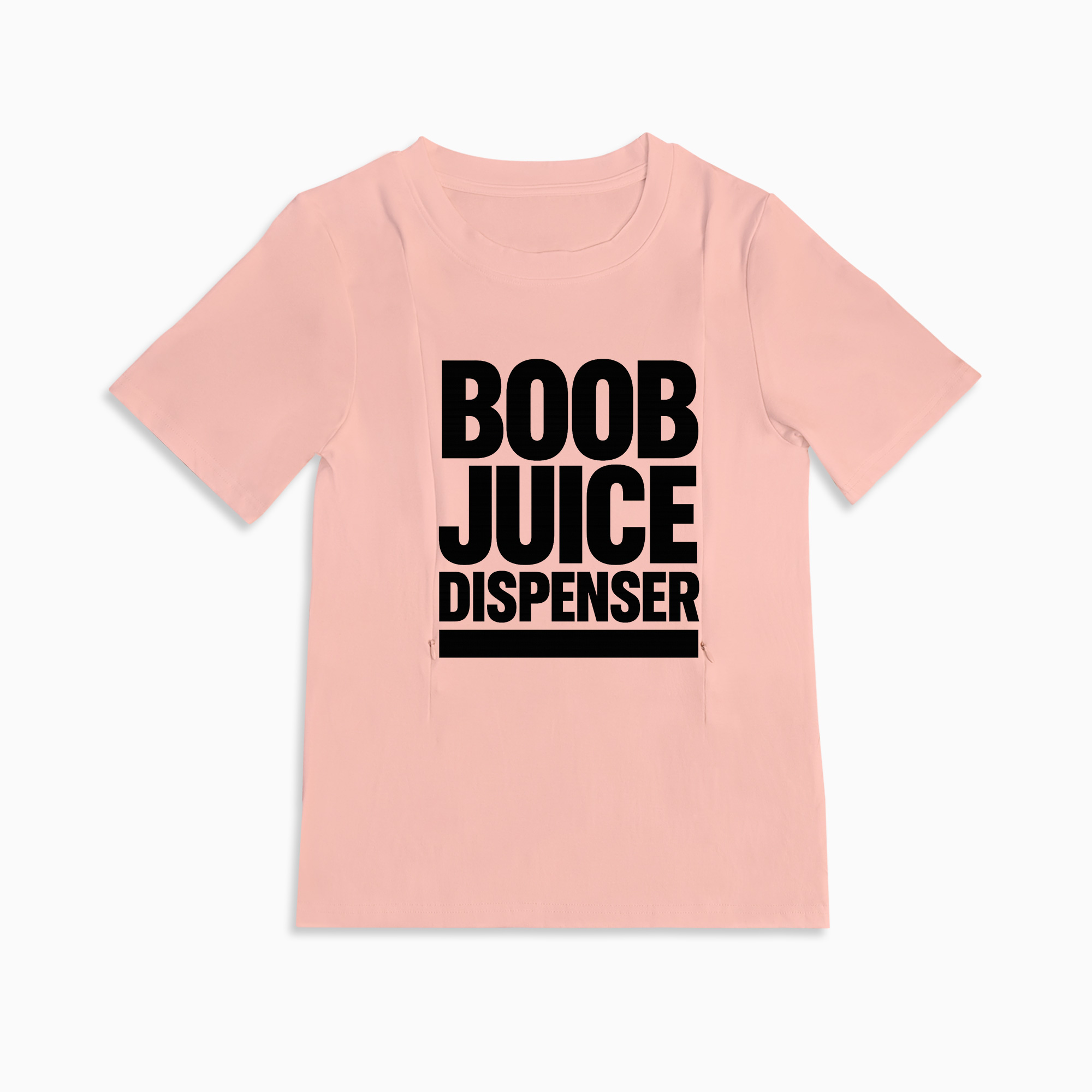 Boob Juice Dispenser Tee | Cotton Nursing Shirt with Side Zippers