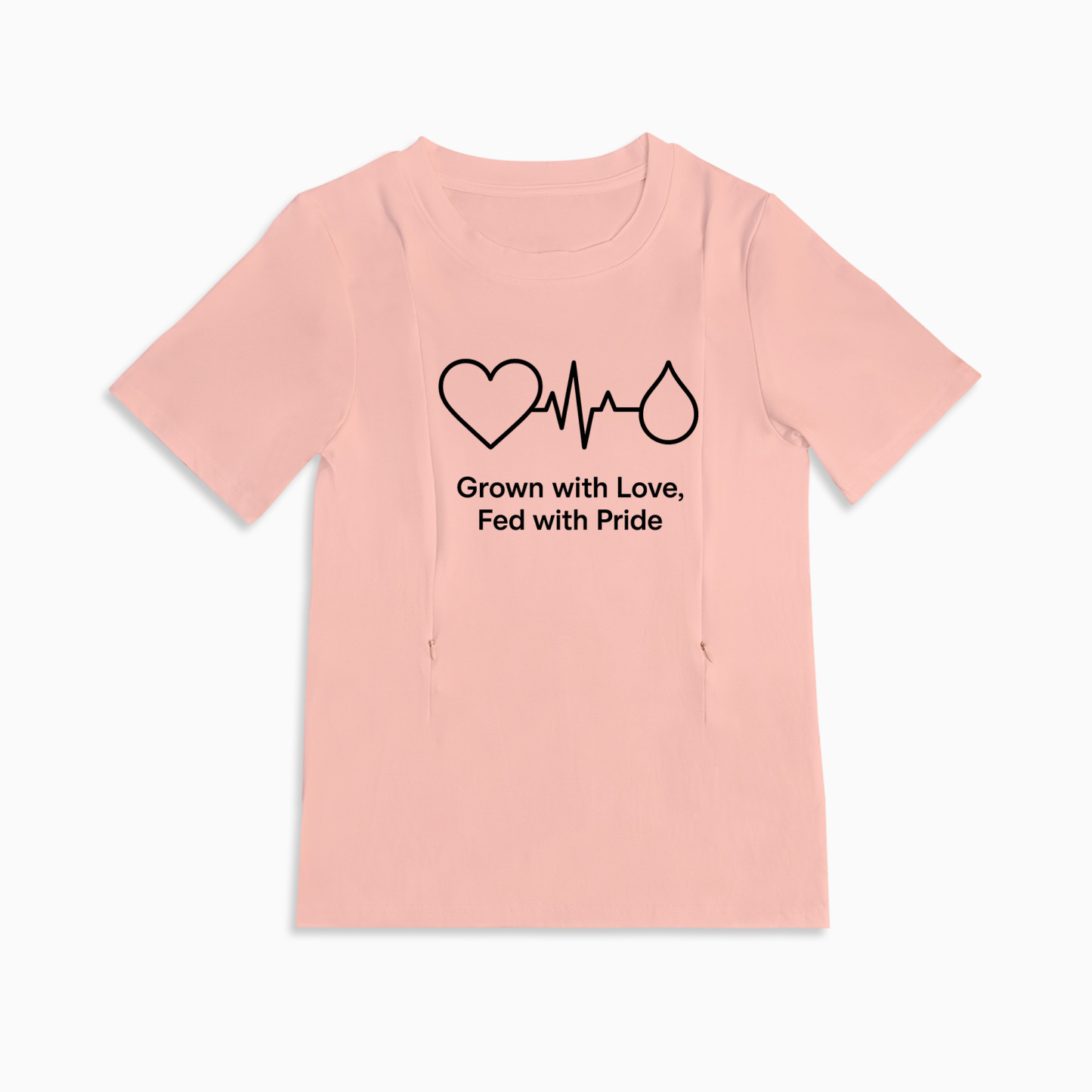 New Mom Gift | Fed with Pride Zipper Nursing Tee | Breathable Cotton