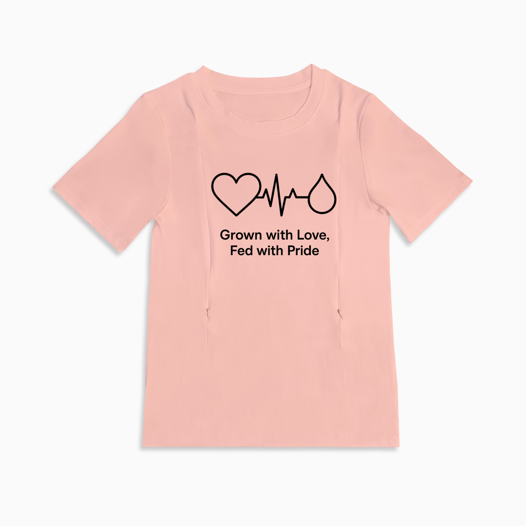 New Mom Gift | Fed with Pride Zipper Nursing Tee | Breathable Cotton