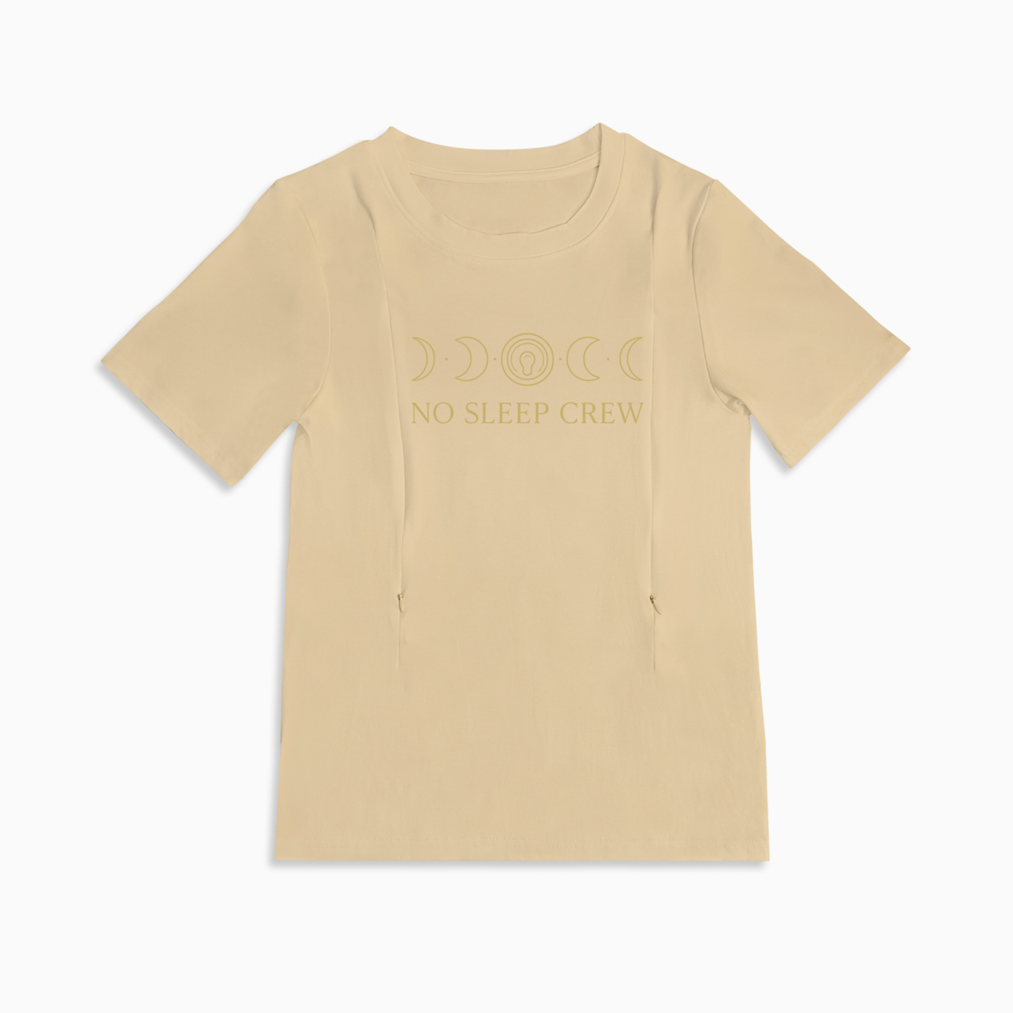 Side Zipper Nursing T-Shirt for Moms | No Sleep Crew by totkeeps