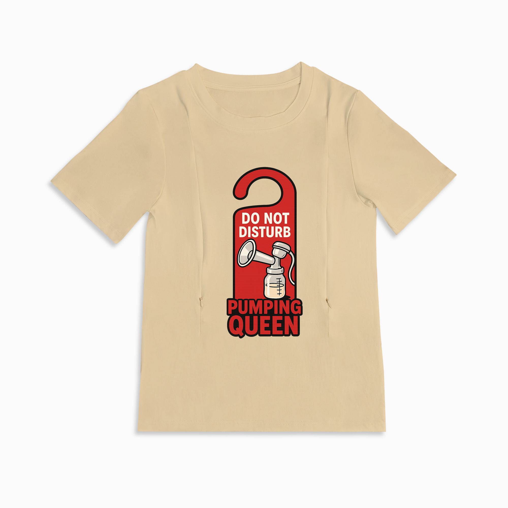 Side Zipper Nursing T-Shirt for Moms | Pumping Queen by totkeeps