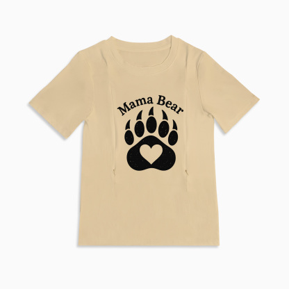 Gift for New Mom | Mama Bear Nursing Top with Functional Zipper