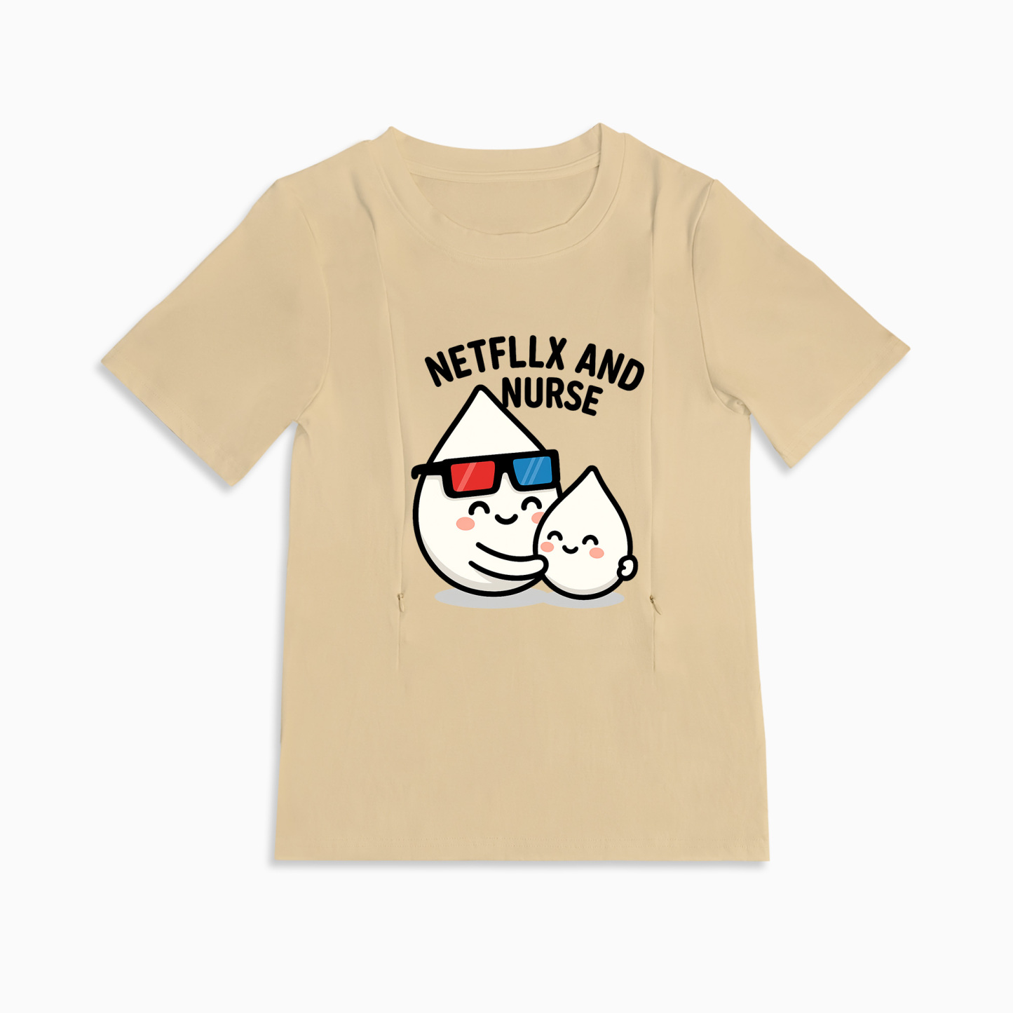 Funny Mom Life Shirt | Netflix & Nurse Zipper Nursing Top by Totkeeps
