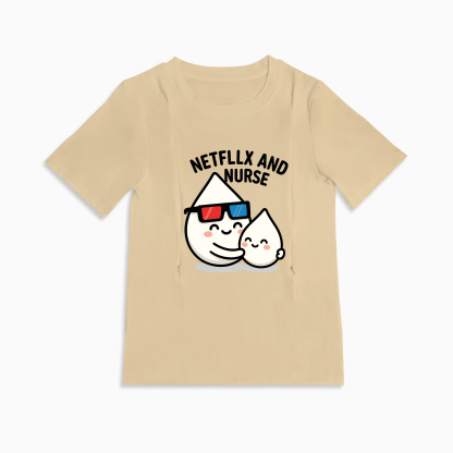 Funny Mom Life Shirt | Netflix & Nurse Zipper Nursing Top by Totkeeps
