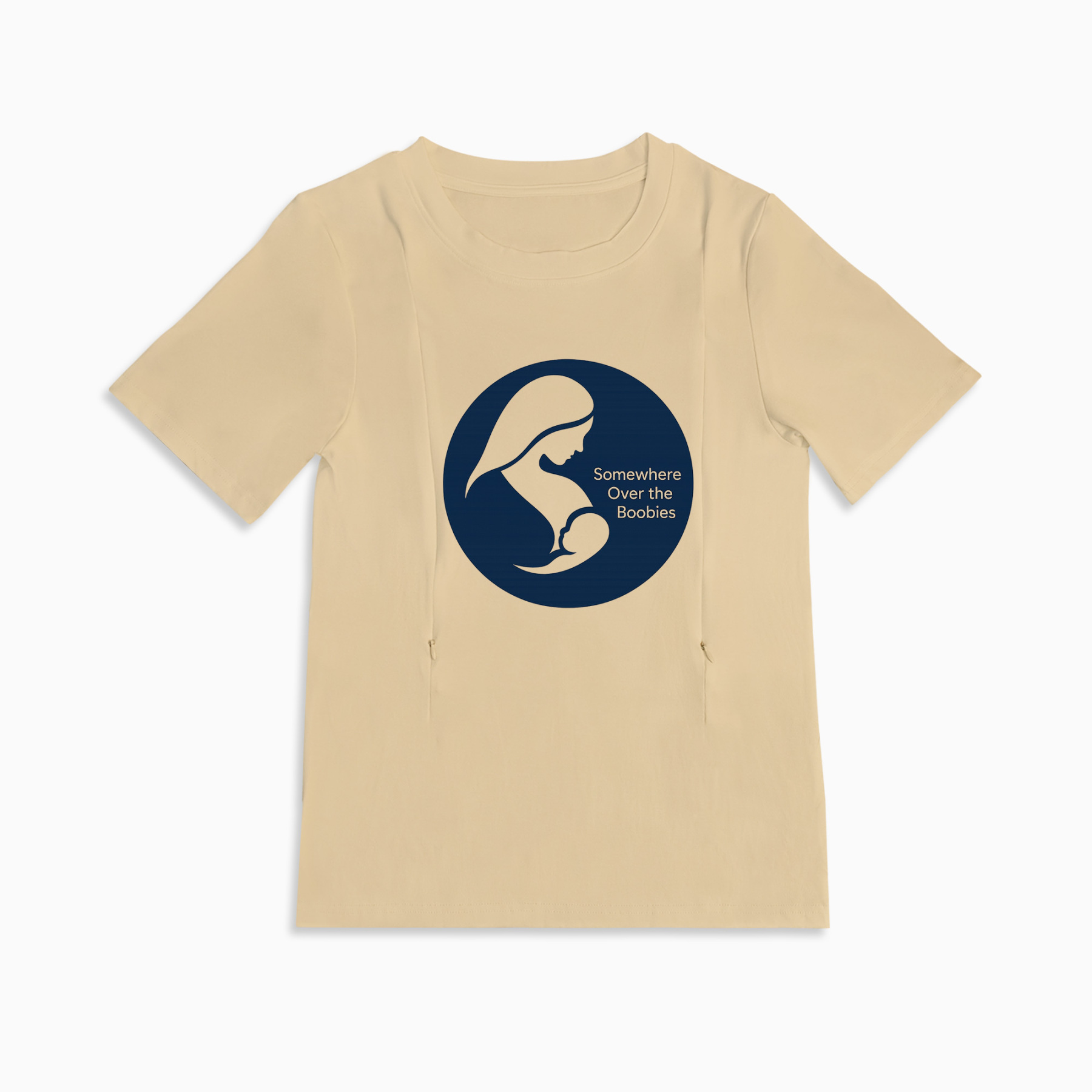 "Somewhere Over the Boobies" Postpartum Tee | Hidden Zippers for Nursing