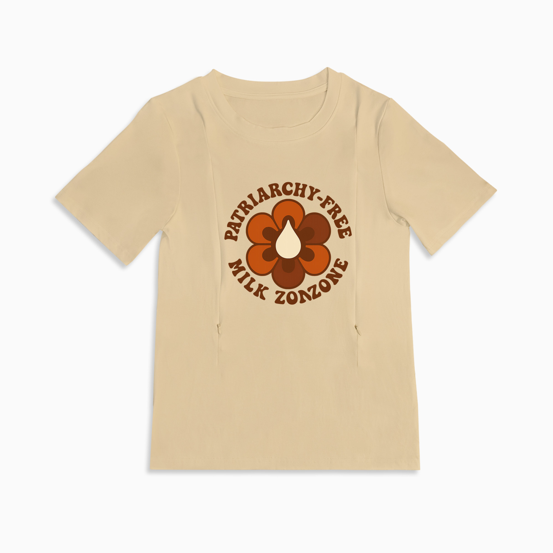 Patriarchy-Free Milk Zone Tee | Cotton Nursing Shirt with Side Zippers