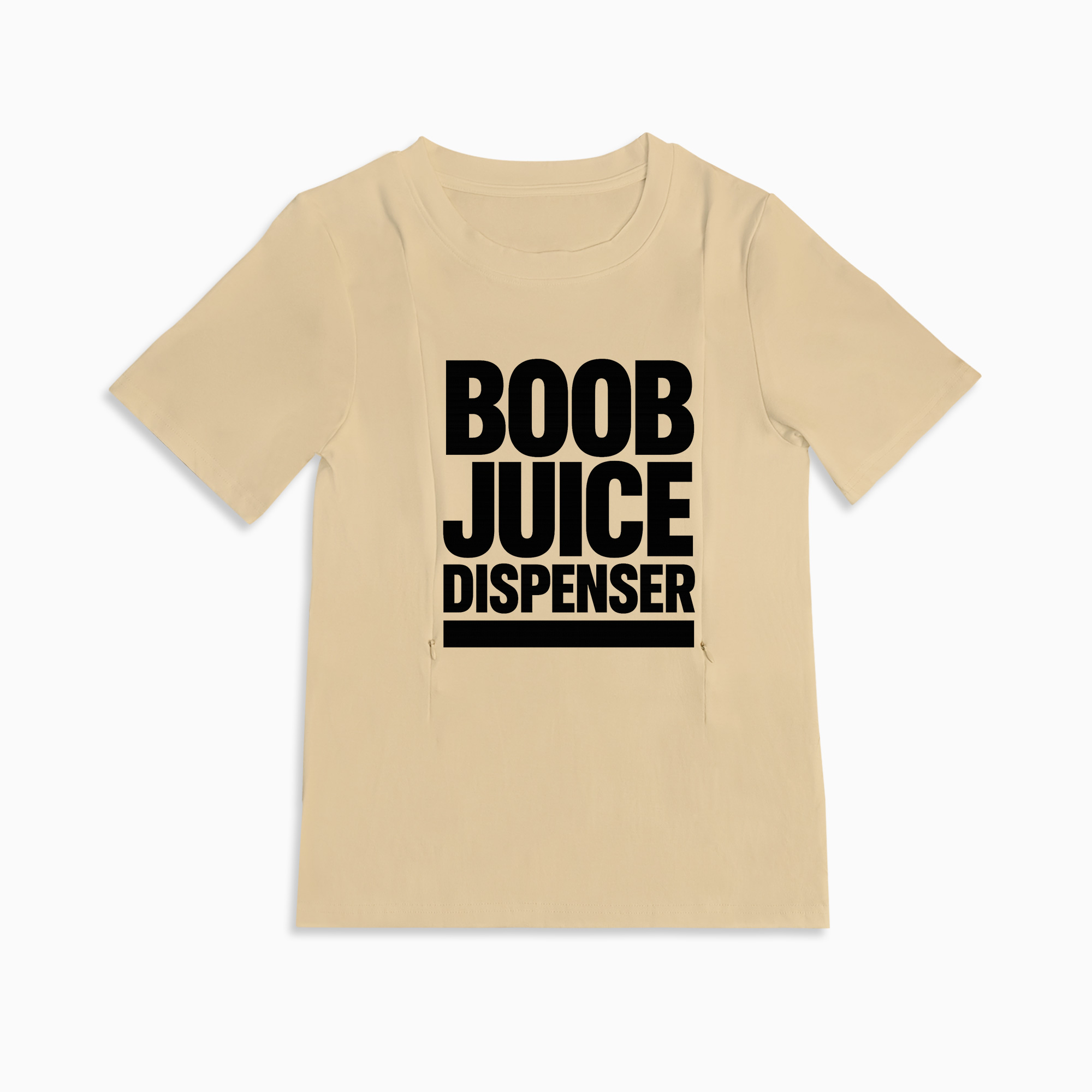 Boob Juice Dispenser Tee | Cotton Nursing Shirt with Side Zippers