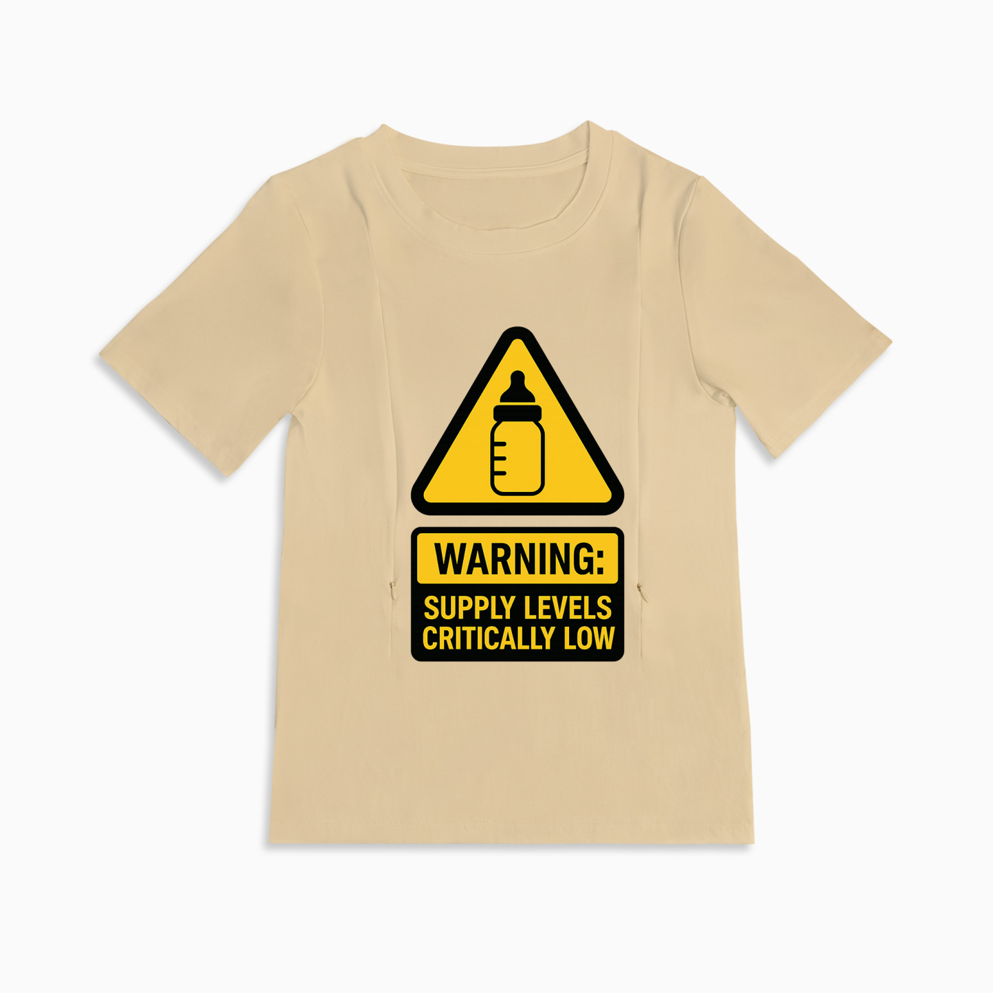 Breastfeeding T-Shirt with Zippers | Funny Mom Humor Slogan | 95% Cotton