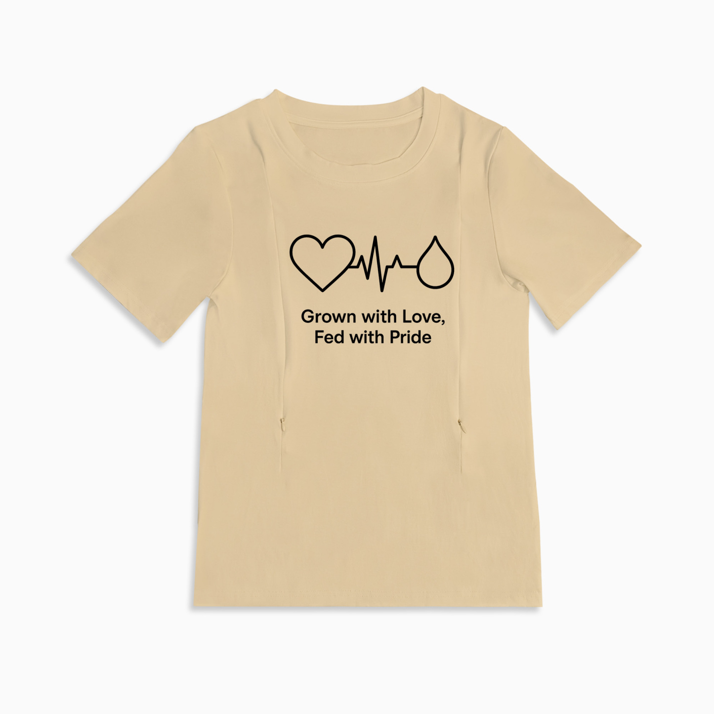 New Mom Gift | Fed with Pride Zipper Nursing Tee | Breathable Cotton