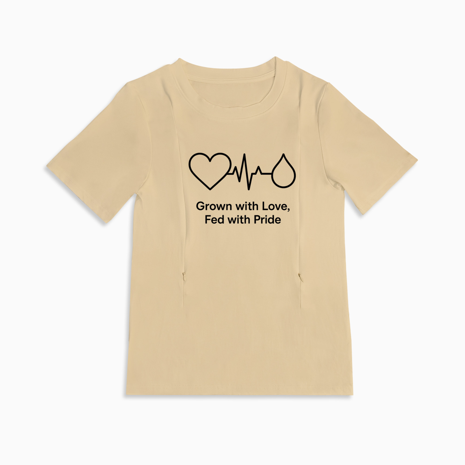 New Mom Gift | Fed with Pride Zipper Nursing Tee | Breathable Cotton