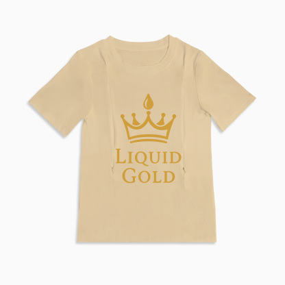 Cute Nursing Top | Liquid Gold Graphic | Side Zippers For Feeding