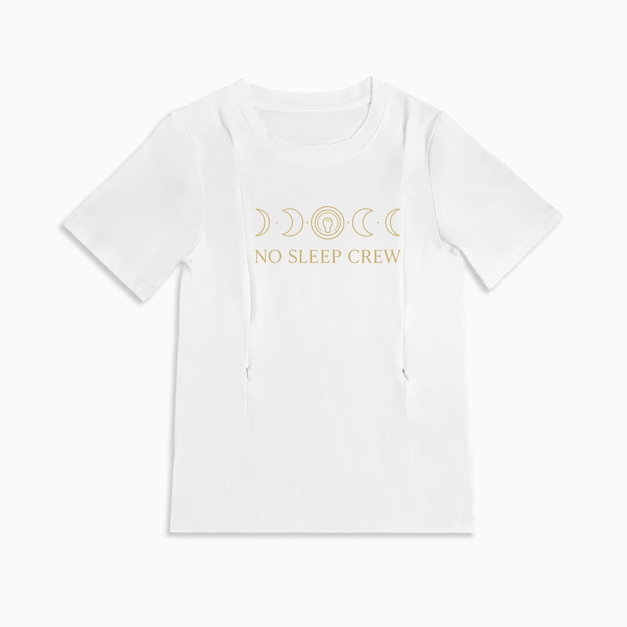 Side Zipper Nursing T-Shirt for Moms | No Sleep Crew by totkeeps