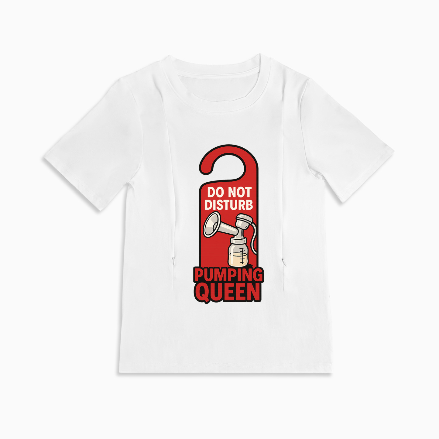 Side Zipper Nursing T-Shirt for Moms | Pumping Queen by totkeeps