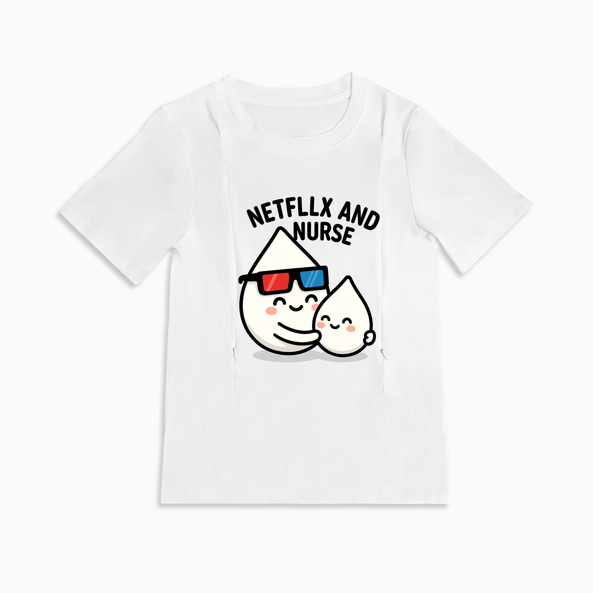Funny Mom Life Shirt | Netflix & Nurse Zipper Nursing Top by Totkeeps