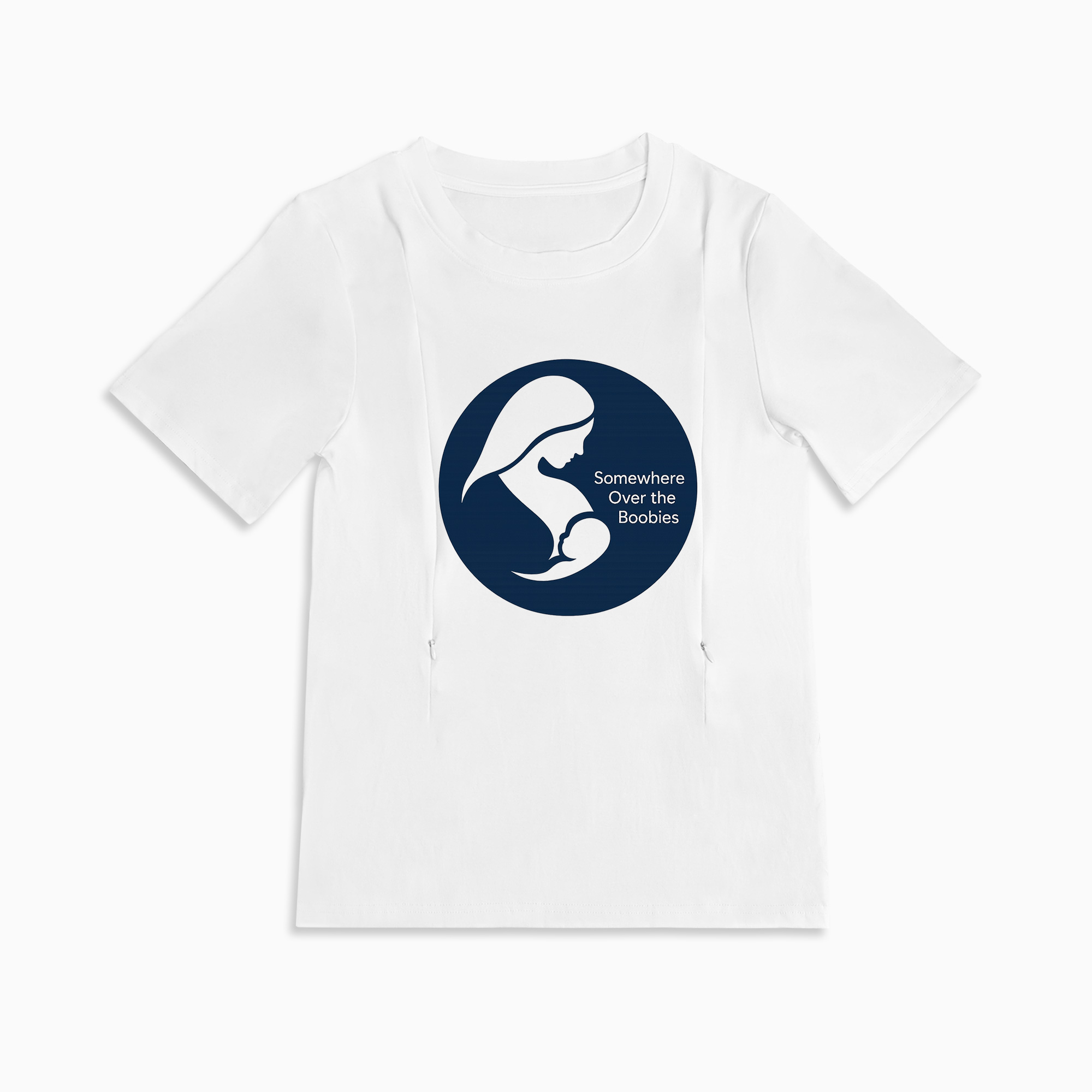 "Somewhere Over the Boobies" Postpartum Tee | Hidden Zippers for Nursing